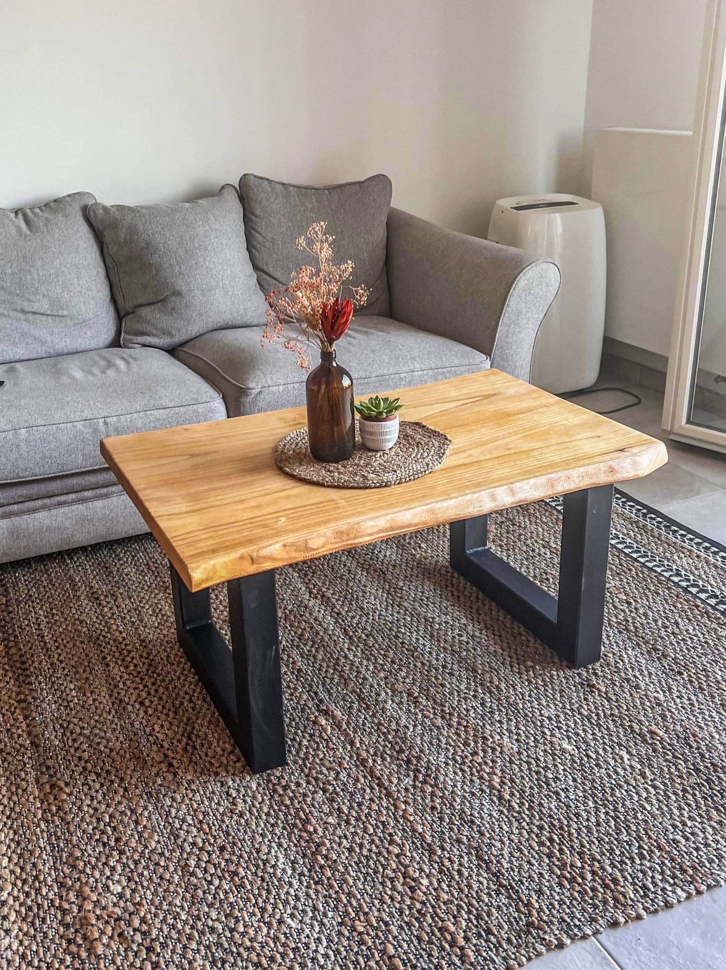 Table basse Acier et Bois Acier Français