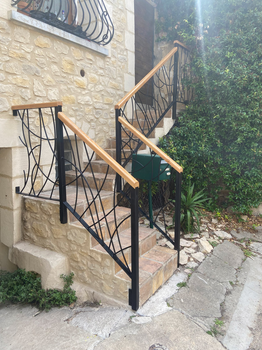 Garde-corps Escaliers Métal Bois Acier Français