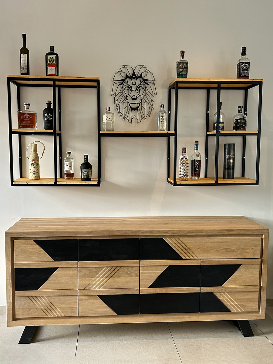 Mobiliers personnalisés étagère salon bois Métal Acier Français.jpg