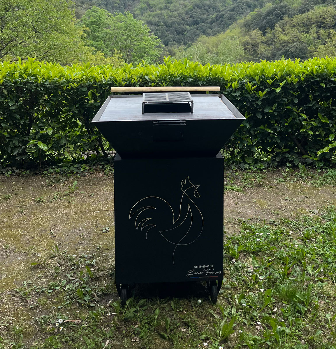 Braséro acier français découpe laser coq